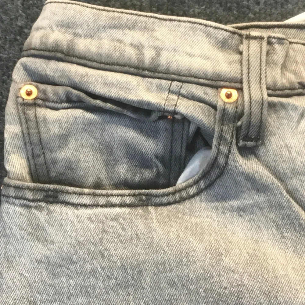 Levis 501 S Skinny Jeans Mens 38x28 (Tag 32x28) Light Wash Blue Button Fly Denim